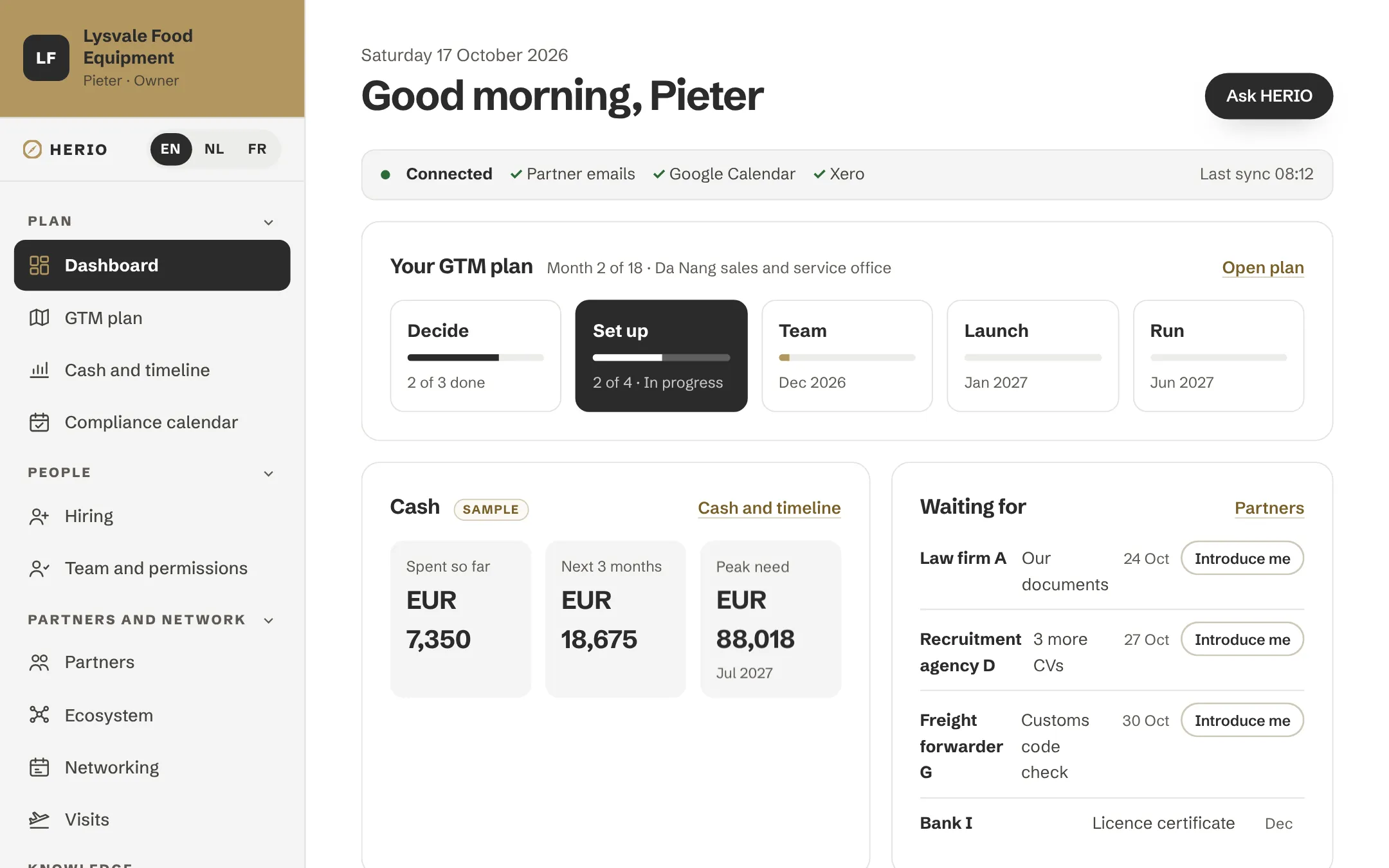 HERIO dashboard